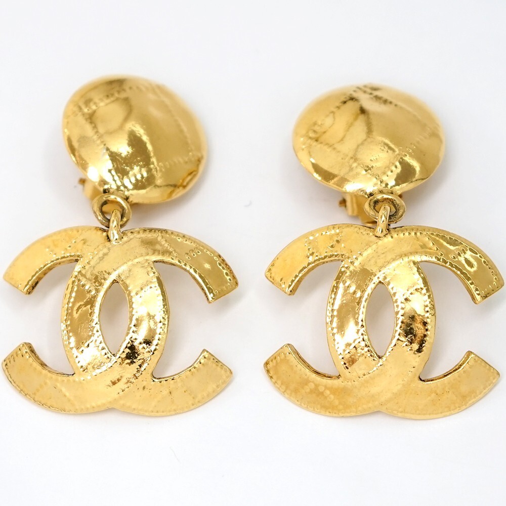 Chanel Cc Logos Dangle Clip-On Earrings #354972C11B